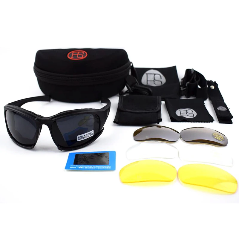 Gafas tácticas militares para exteriores, lentes polarizadas militares C5, gafas de sol deportivas para montañismo, a prueba de viento y arena - imagen 4