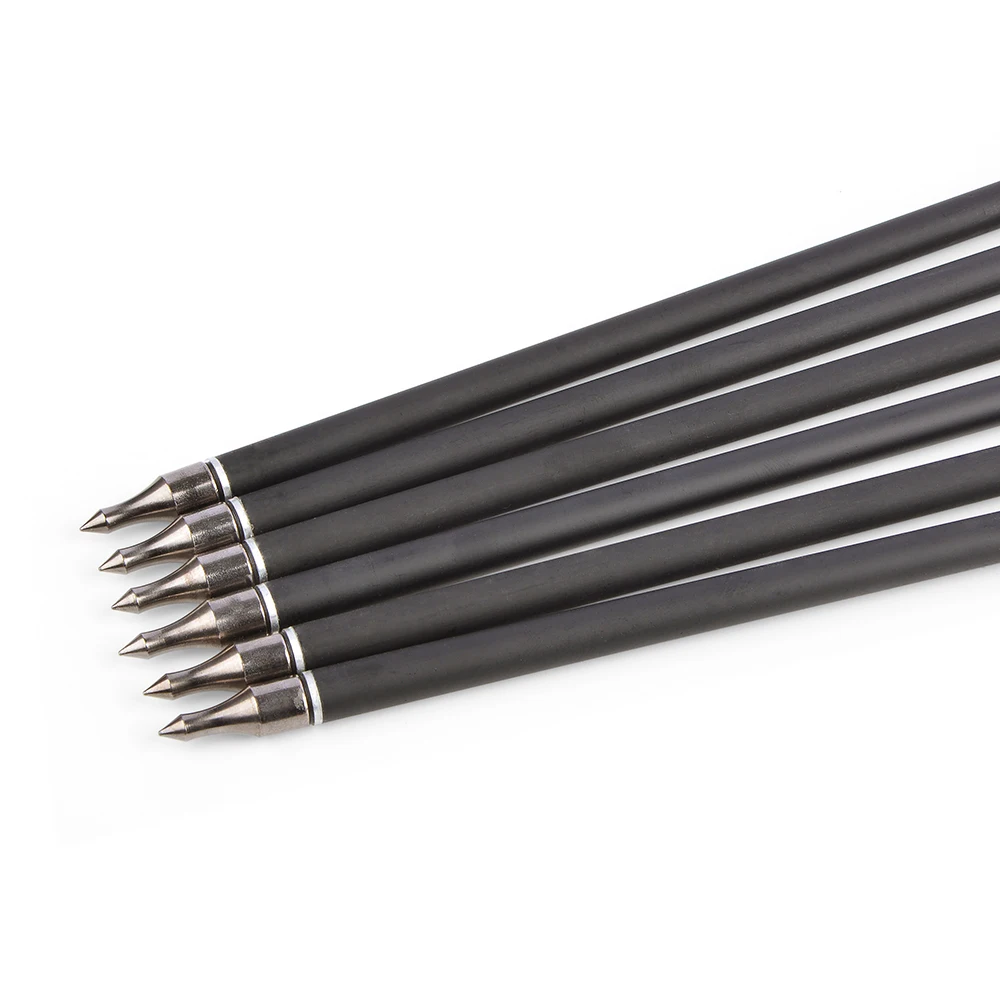 Flecha de carbono SP500 para tiro con arco, 6/12 Uds., 31,7 ", eje de carbono mezclado, pluma de goma de 3 pulgadas, punto de destino de 100 granos, tiro con arco compuesto - imagen 5