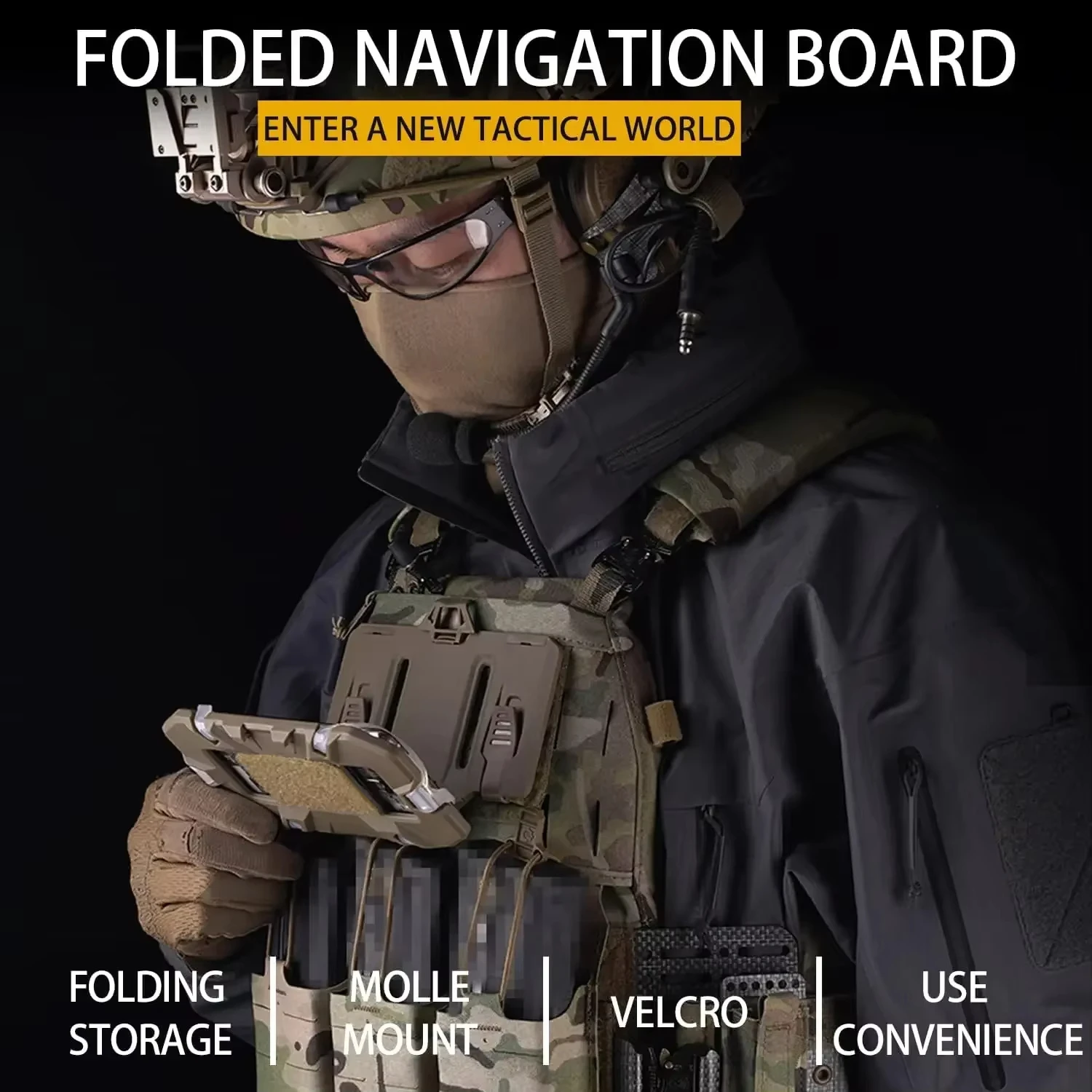 Arnés táctico MOLLE plegable con panel administrador para airsoft - imagen 4