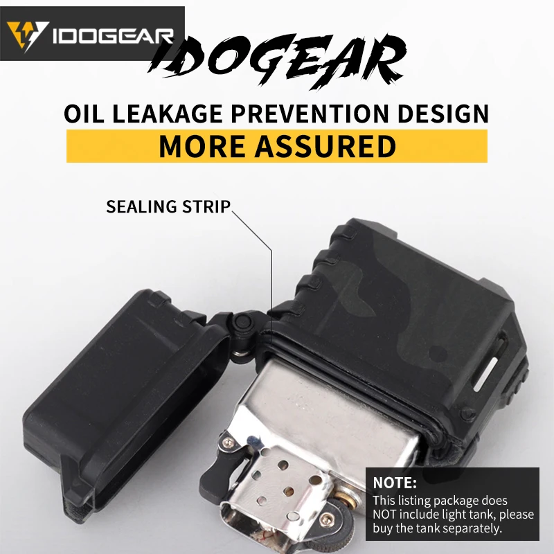 IDOGEAR-carcasa de encendedor de aceite táctico Molle para Zippo, carcasa de contenedor de armadura de encendedor anticaída para tanque interno, Camo Airsoft, Caza militar - imagen 4