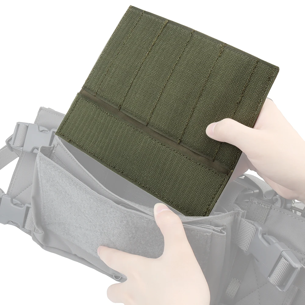 Pegatina de gancho mágico táctico, Panel MOLLE con solapa completa para plataforma de pecho MK3 MK4, chaleco de caza Airsoft, accesorios de expansión - imagen 4