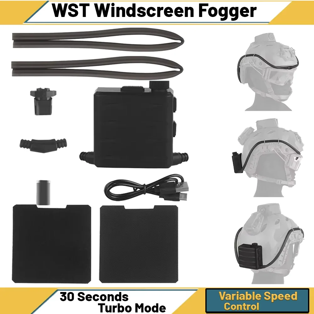 Kit de ventilador antiniebla para gafas antivaho de aire, desempañador para gafas con perilla ajustable, gafas de montañismo para Motocross y tiro Airsoft