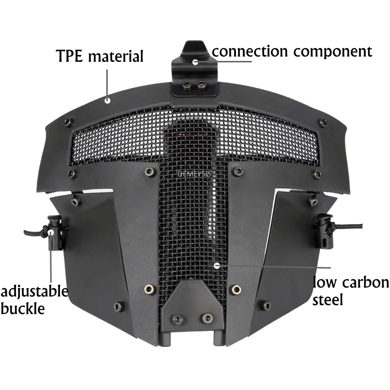 Máscara táctica de cara completa, juego de guerra Cs de combate, máscaras de malla metálica, necesita uso con casco rápido, accesorios de Paintball Airsoft - imagen 5