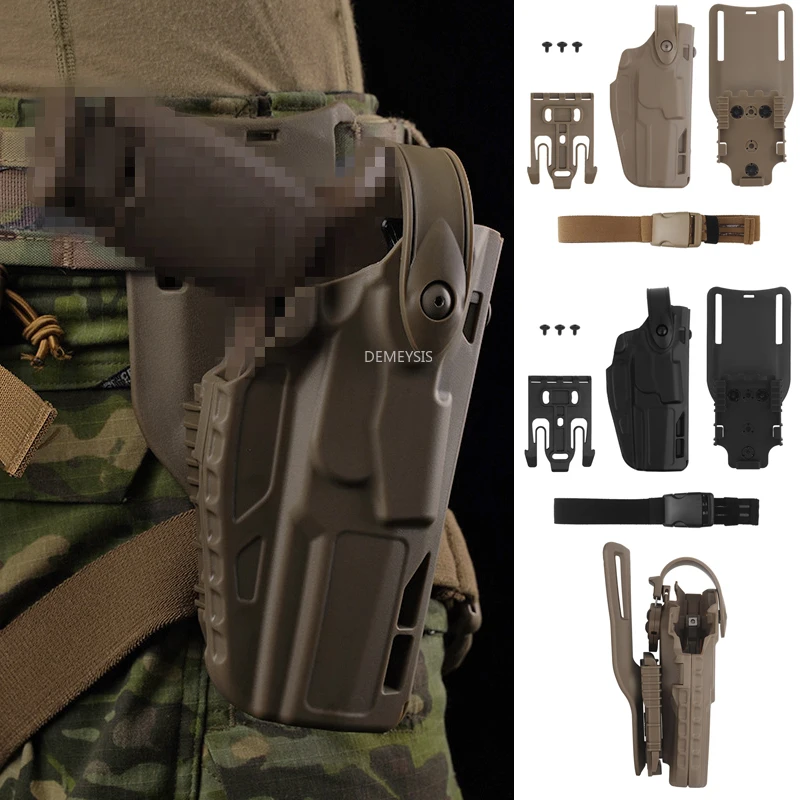 Funda MK-17 P320 de mano derecha con correa para pierna, plataforma de caída, sistema de bloqueo rápido, tiro, caza, funda táctica para pistola M17 - imagen 2