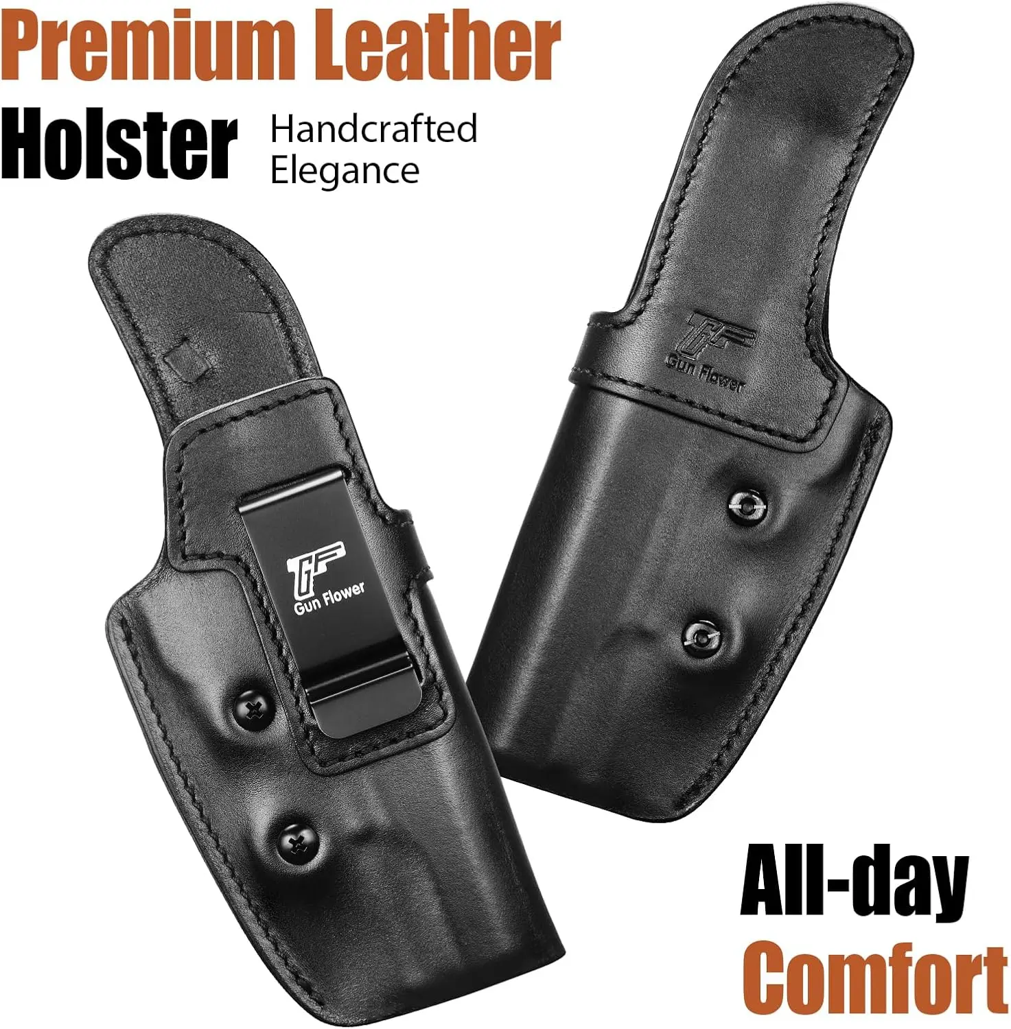 Funda de cuero IWB 1911, para barril de 5 ", 4,25", 4", riel, sin riel, compatible con Colt, Elite Force,Kimber,Rock Island,Springfield,Tisas,S&W,Ruger