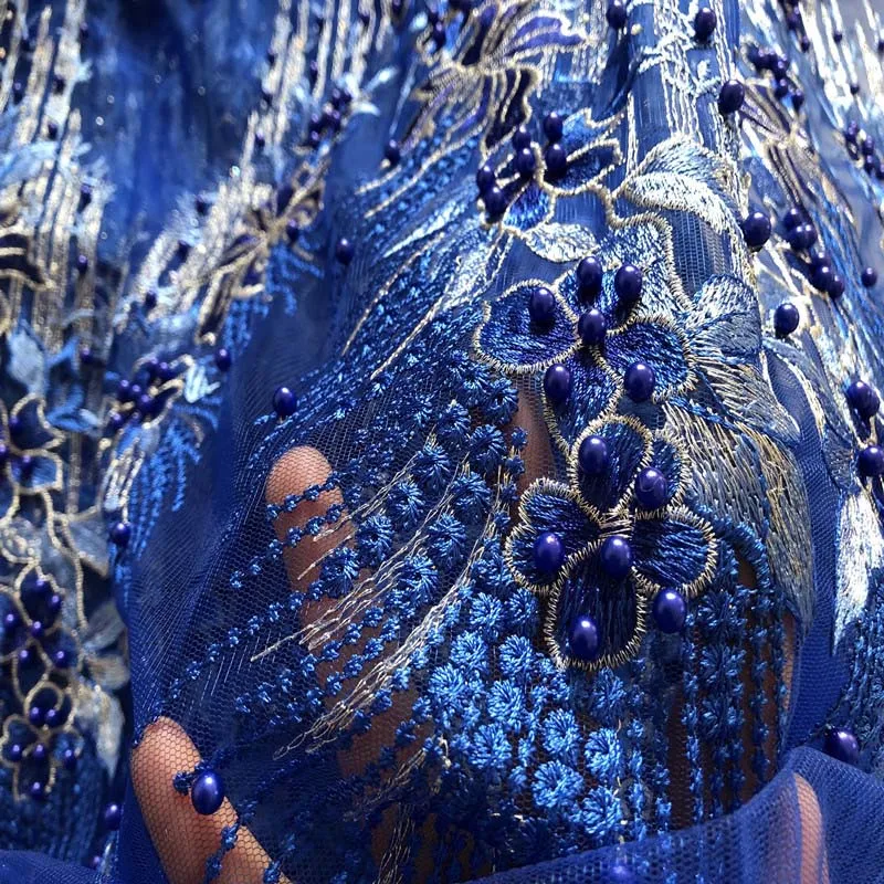 120*30 CM/parche largo para ropa con cuentas de diamantes de imitación de hilo de red, parches de costura bordados de encaje con apliques de flores para vestido de novia - imagen 5