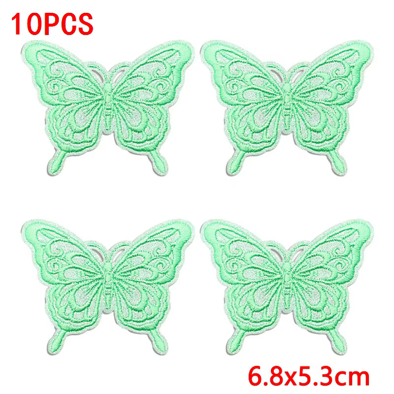 Parche bordado mariposa termoadhesivo con encaje y brillo para ropa - imagen 5