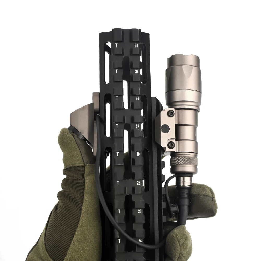 Botón táctico de presión remota para Airsoft, interruptor m-lok Keymod Rail SF M600 M300, linterna de arma para DBAL-A2 PEQ15Switch - imagen 5