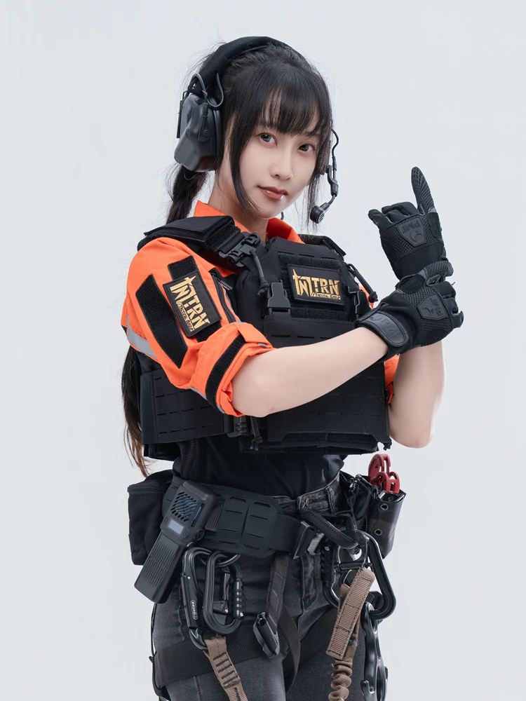 Traje de entrenamiento llamativo con tira reflectante para combate al aire libre, traje de rana transpirable para equipo de rescate amarillo naranja - imagen 3