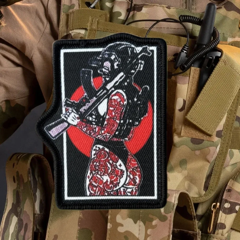 Parche táctico de soldado de belleza, parches militares de gancho y bucle, pegatinas para mochila, insignia de moral, apliques para ropa - imagen 3