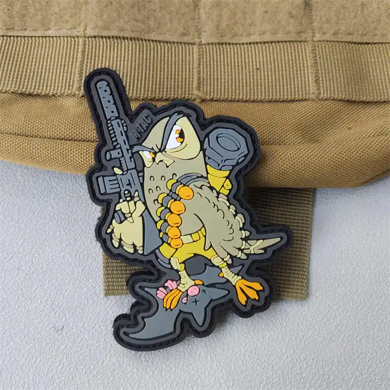 Parche de PVC 3D de guerrero búho, gancho y bucle, insignia de moral táctica militar, mochila, accesorios decorativos, parches adhesivos para ropa - imagen 2