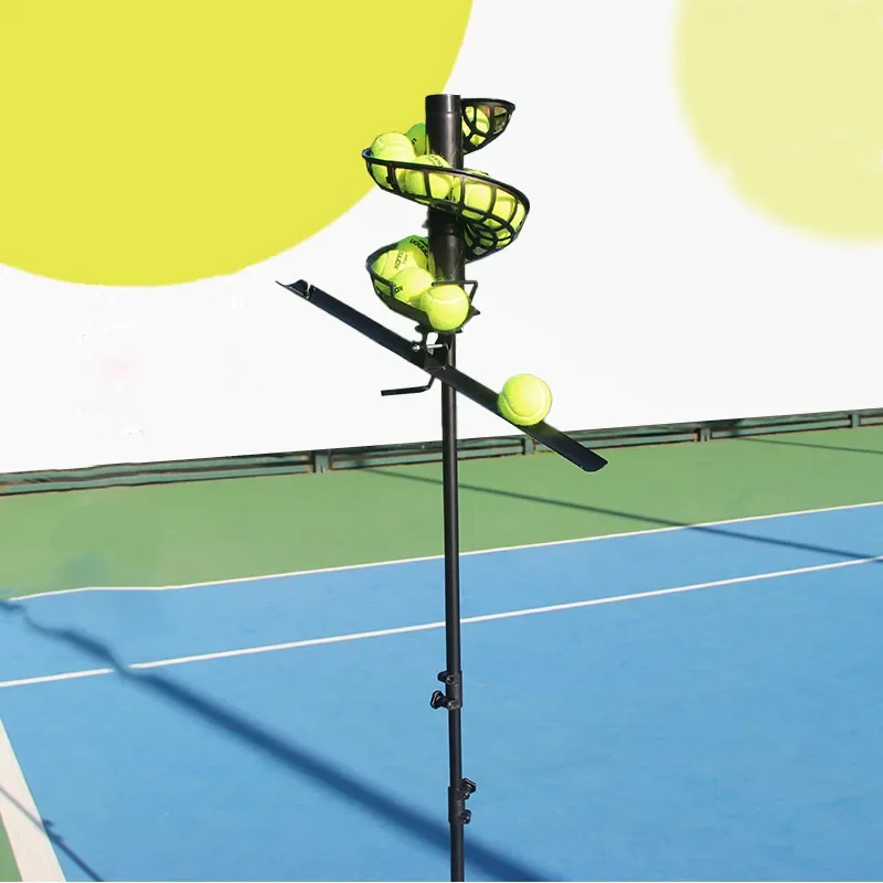 Máquina automática de pelotas de tenis con Control remoto, entrenador de tenis de altura ajustable para practicar servir y golpes - imagen 3