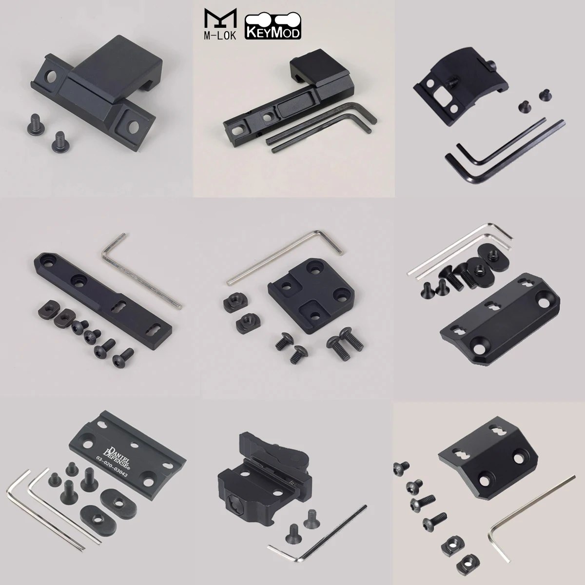 Linterna táctica M-lok ARIS Series Surefire M300 M600, montaje de explorador compensado compatible con M-lok Keymod SMR, Base de riel Airsoft M951 M620