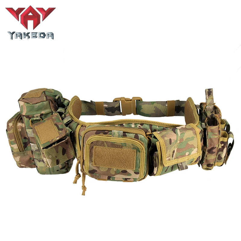 Yakeda-cinturón táctico acolchado MOLLE ajustable, funda para revistas, bolsa para dispositivos de caza, riñonera de combate - imagen 3