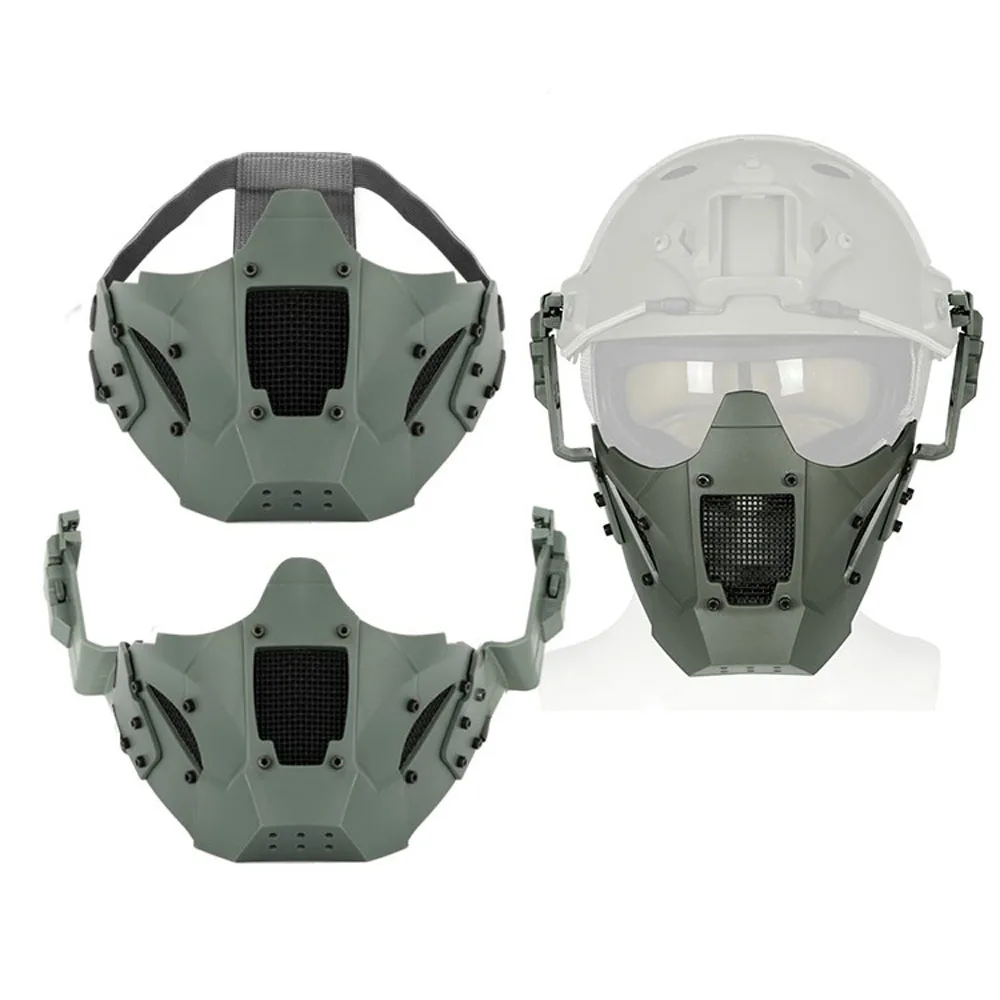 Máscara táctica de media cara para Paintball, Máscara protectora de malla para Airsoft - imagen 4
