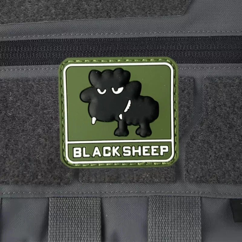 Parche de PVC BLACK SHEEP para ropa, insignia de moral táctica, parches militares con gancho, accesorios para mochila, brazalete adhesivo - imagen 2