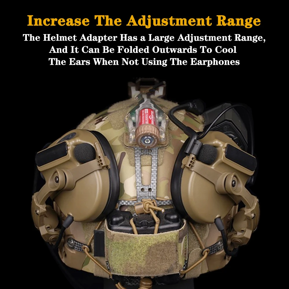 Auriculares tácticos para casco, orejeras para tirador activo, auriculares para casco, protección auditiva electrónica, auriculares de comunicación para caza - imagen 5