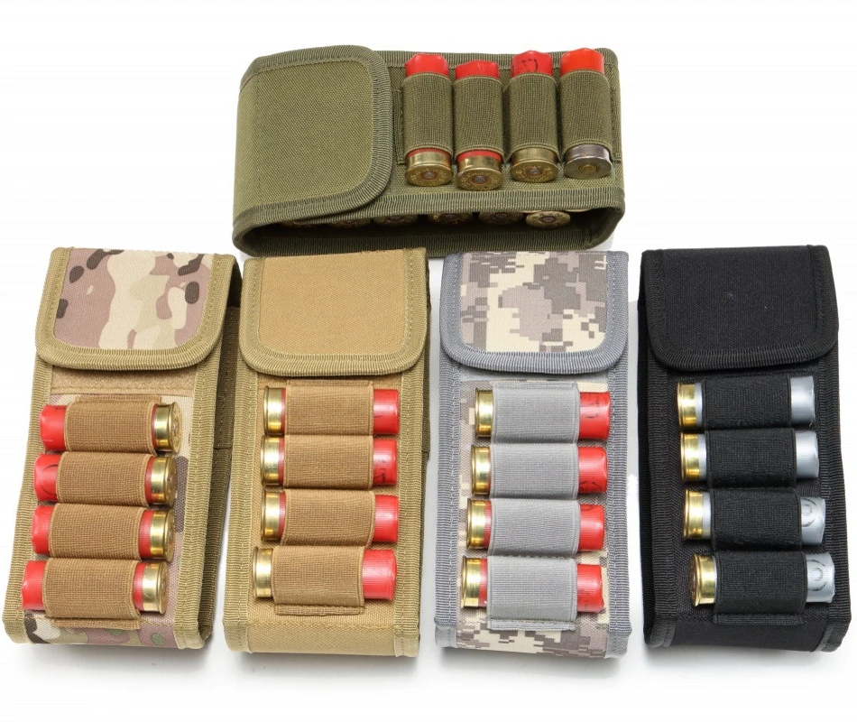 Bolsa de almacenamiento de escopeta redonda para caza al aire libre, bolsa de accesorios Molle, bolsa para revistas Molle