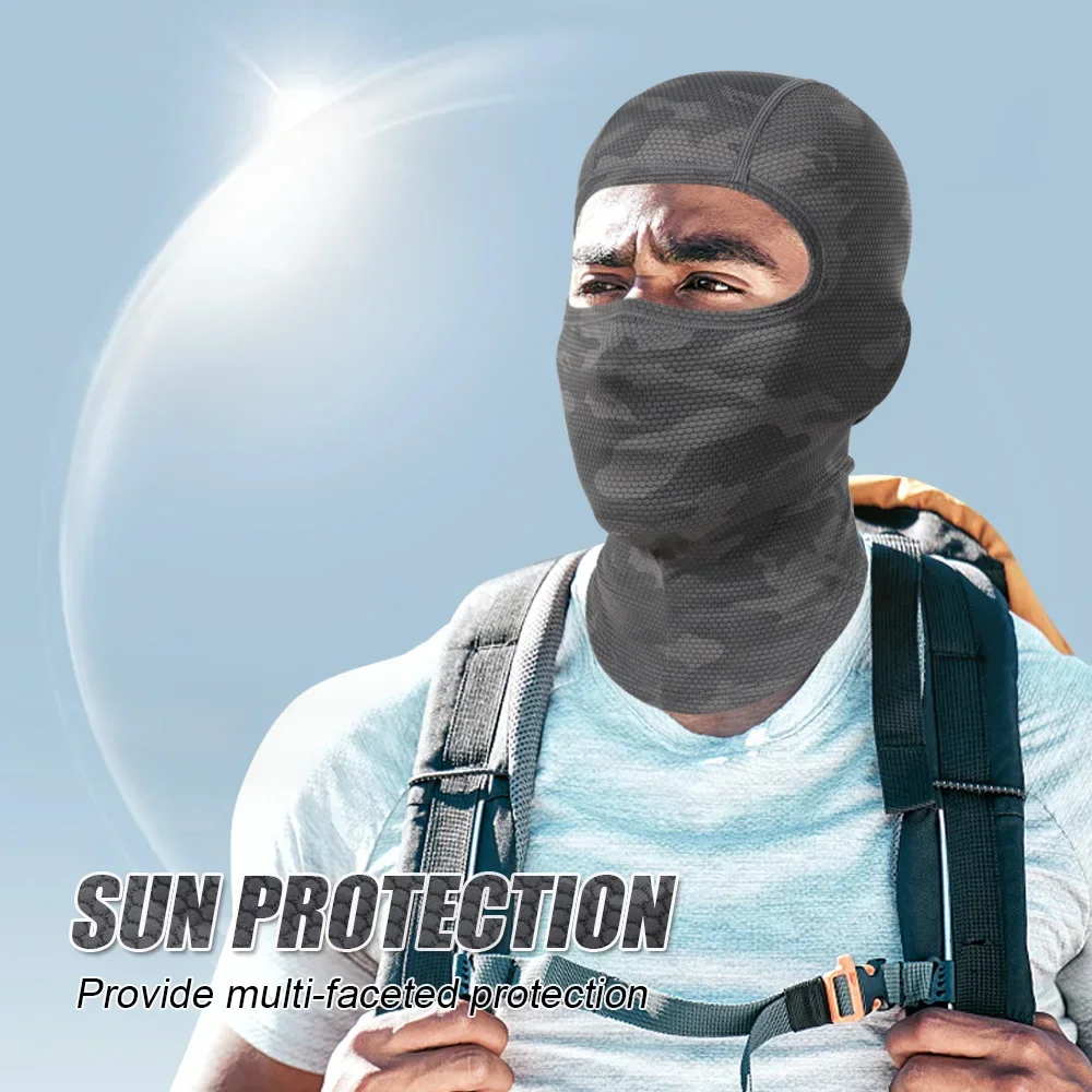 Pasamontañas de cara completa para ciclismo, mascarilla facial refrescante, transpirable, de seda helada, absorbente, para casco de bicicleta, equipo de equitación para hombres - imagen 5