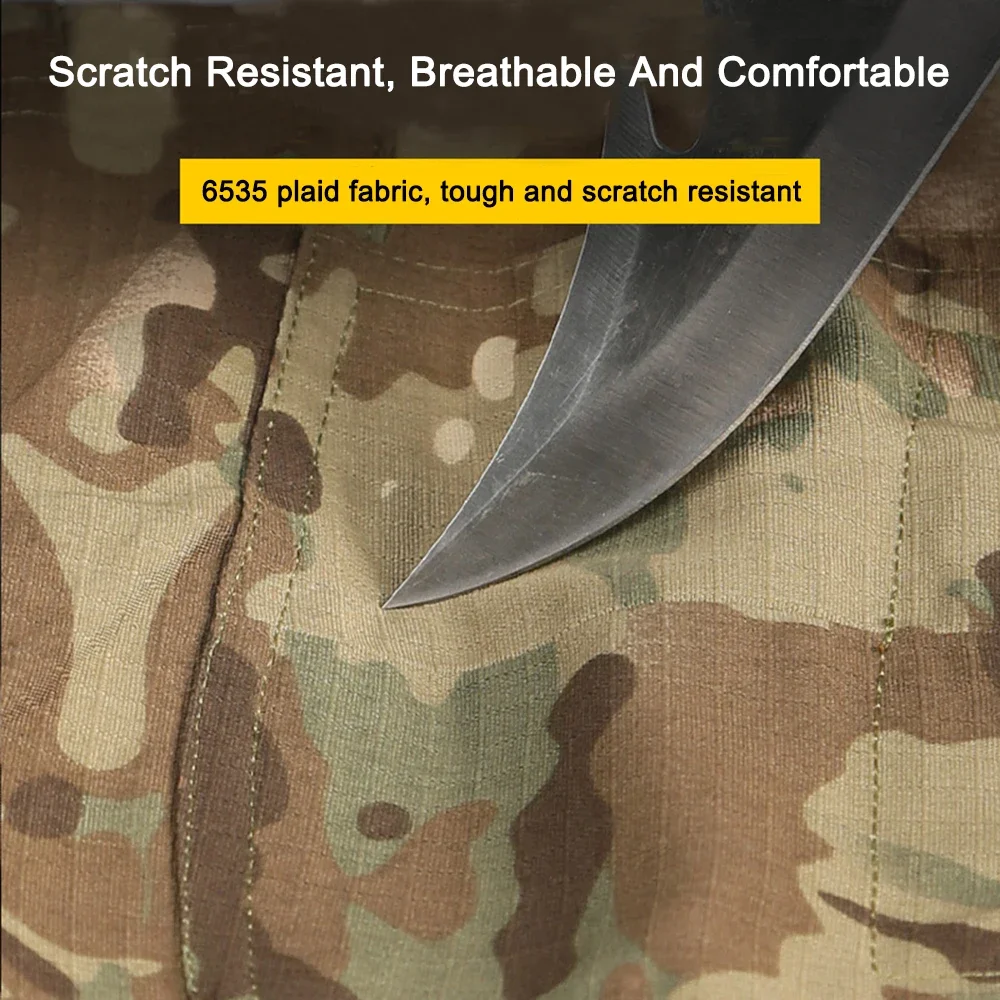 Pantalones de camuflaje tácticos sin almohadillas, pantalones de combate para entrenamiento de caza, pantalones Cargo Ripstop, ropa de trabajo para hombres, pantalones de senderismo - imagen 5