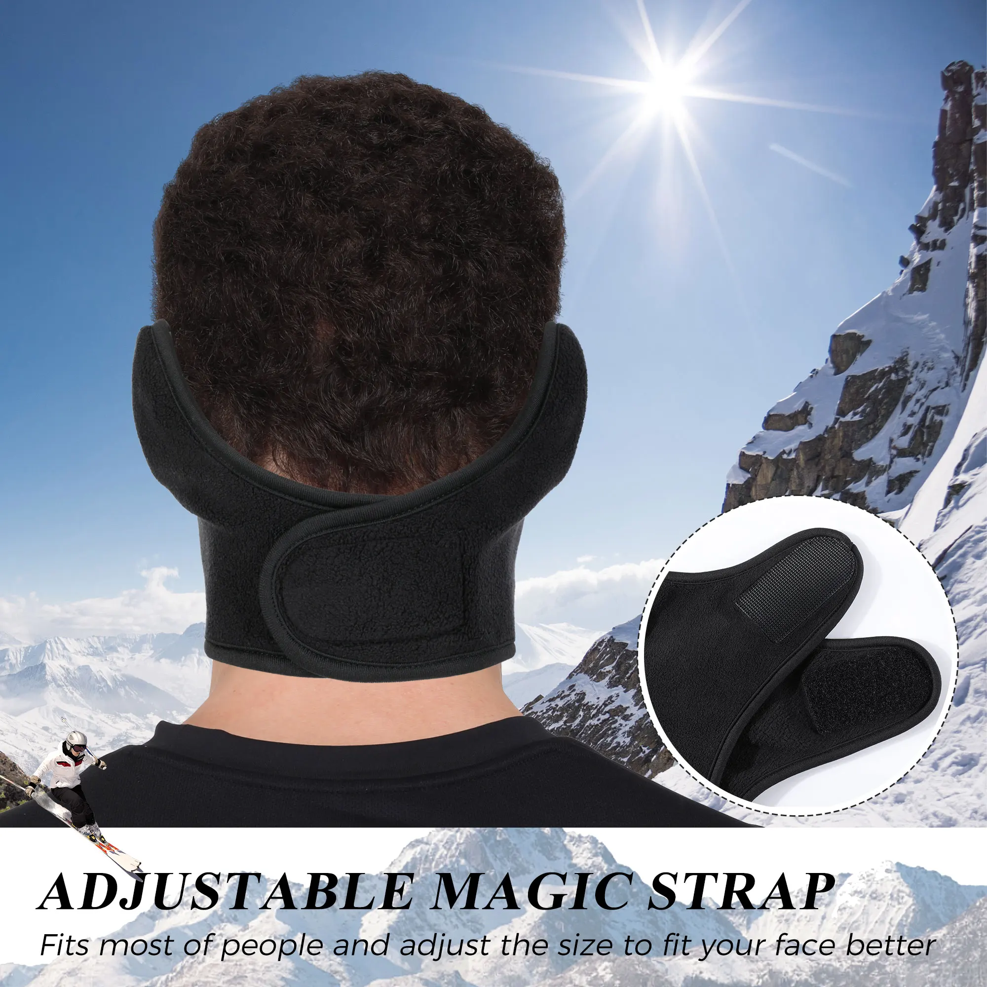 Bandana de lana para invierno, máscara de esquí a prueba de viento, cubierta facial, protección para los oídos, reutilizable, para deportes al aire libre, ciclismo, motocicleta, bufanda más cálida - imagen 4