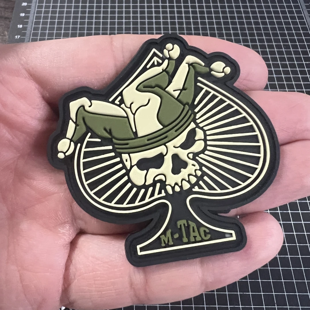 ACE OF SPADES parches de PVC con gancho y bucle para ropa, insignia de moral de Calavera, brazalete táctico, pegatina de decoración de mochila - imagen 4