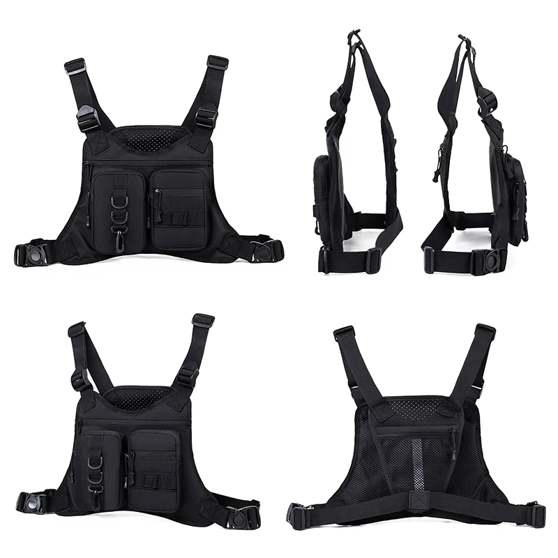 Bolsa táctica Molle para chaleco de pecho, bolsa de pecho de viaje para deportes al aire libre, mochila de entrenamiento para senderismo y acampada con múltiples bolsillos para hombre - imagen 5