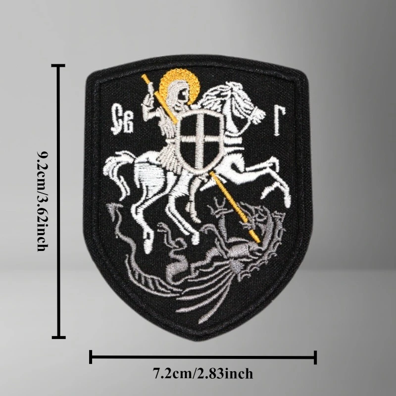 Parche bordado Arcángel Miguel insignia táctica con gancho - imagen 3