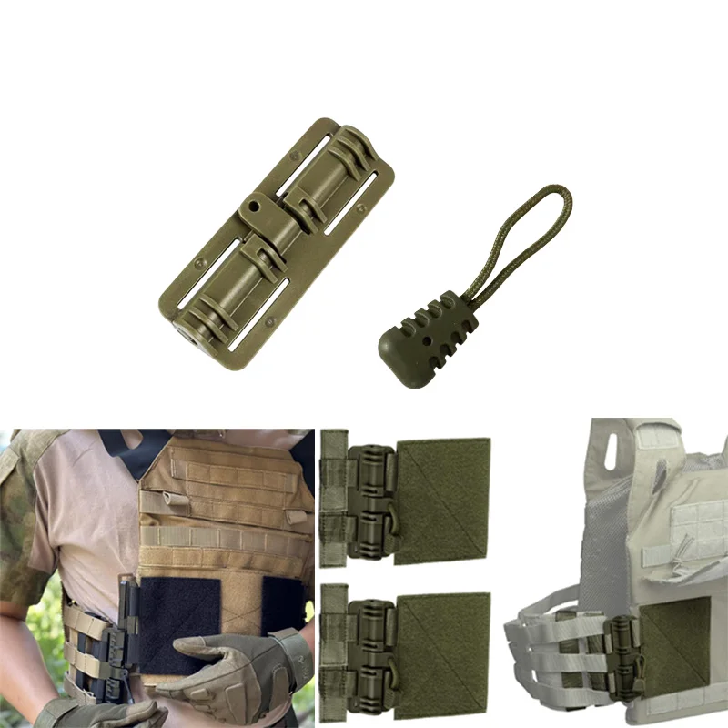 Chaleco táctico con hebilla de liberación rápida, módulo de tira Molle deslizante, hebilla de tira, Kit de fijación táctica de desmontaje rápido, 2 uds. - imagen 5
