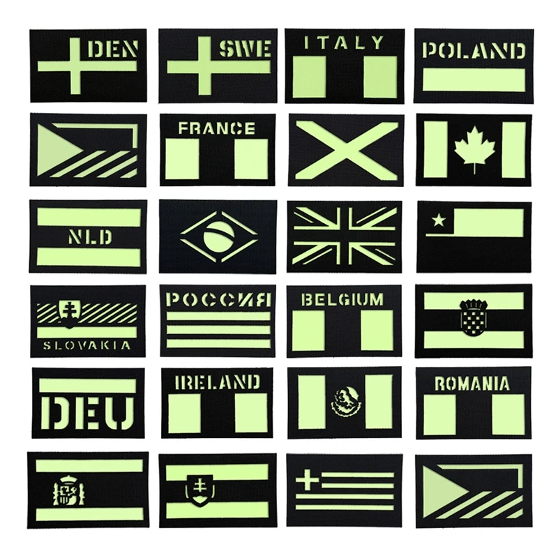 Parche bordado con gancho y bucle de bandera europea, accesorios, parches láser ir, insignia moral para exteriores, pegatina de insignias tácticas para ropa