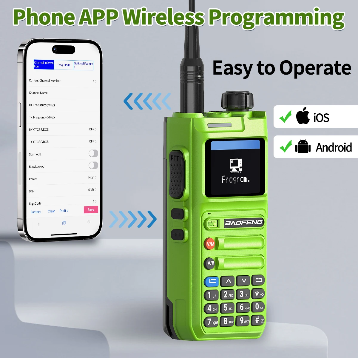 Baofeng AR26 GPS Walkie Talkie 10W banda de aire aplicación de teléfono programación inalámbrica grabación Tri Power tipo C Radio bidireccional de largo alcance - imagen 4