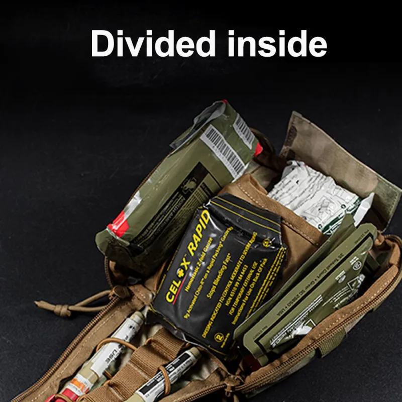 MOLLE-Kit de primeros auxilios táctico, bolsa militar para cinturón del ejército, chaleco de caza, Camping al aire libre, respuesta rápida, paquete de primeros auxilios A - imagen 5