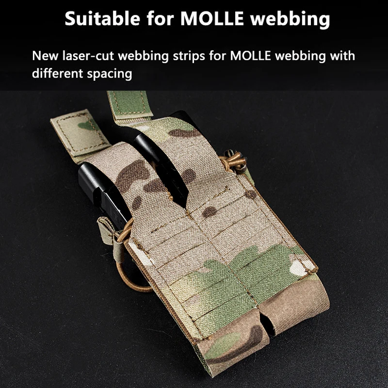 Caja de camuflaje con función DPMP, bolsa táctica doble para revistas, bolsa de accesorios MOLLE multifuncional, bolsa de accesorios para chaleco - imagen 3