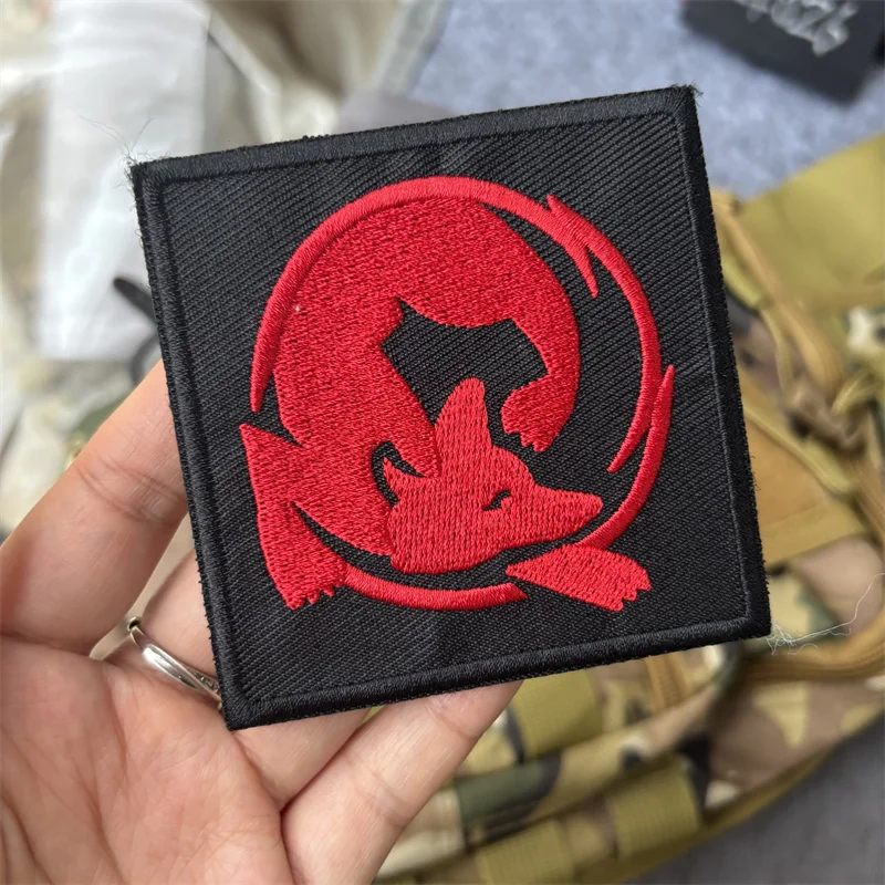 Parche bordado "Red Fox" para ropa, insignia de moral táctica, gancho, parches de animales, pegatinas para mochila, brazalete - imagen 3