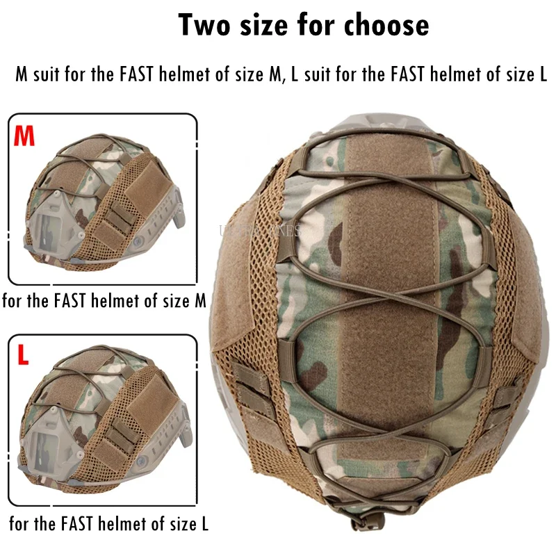 Cubierta táctica para casco de combate CS Wargame, cascos deportivos, cubierta de camuflaje para casco rápido, cascos de caza al aire libre, tela - imagen 3