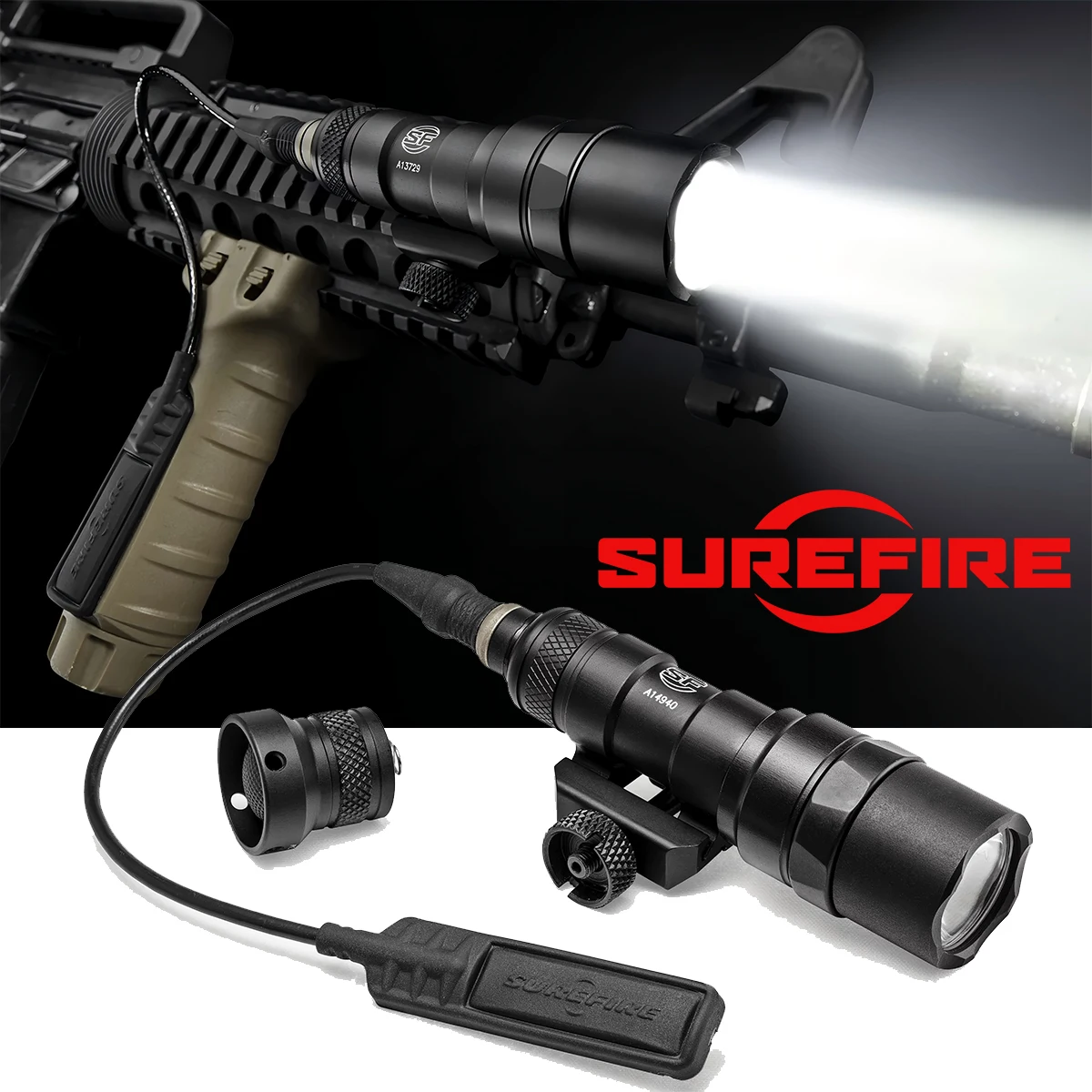 Táctico Surefire M300 M300B M600 M600B armas de Metal Airsoft Rifle pistola luz caza linterna AD Protector de lente personalizado - imagen 2