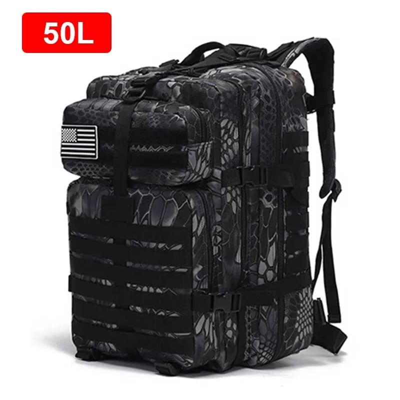 Mochila del ejército de 50L/30L, bolsa MOLLE de viaje, deportes al aire libre, Trekking, Camping, caza, paquete de pesca multifuncional - imagen 2