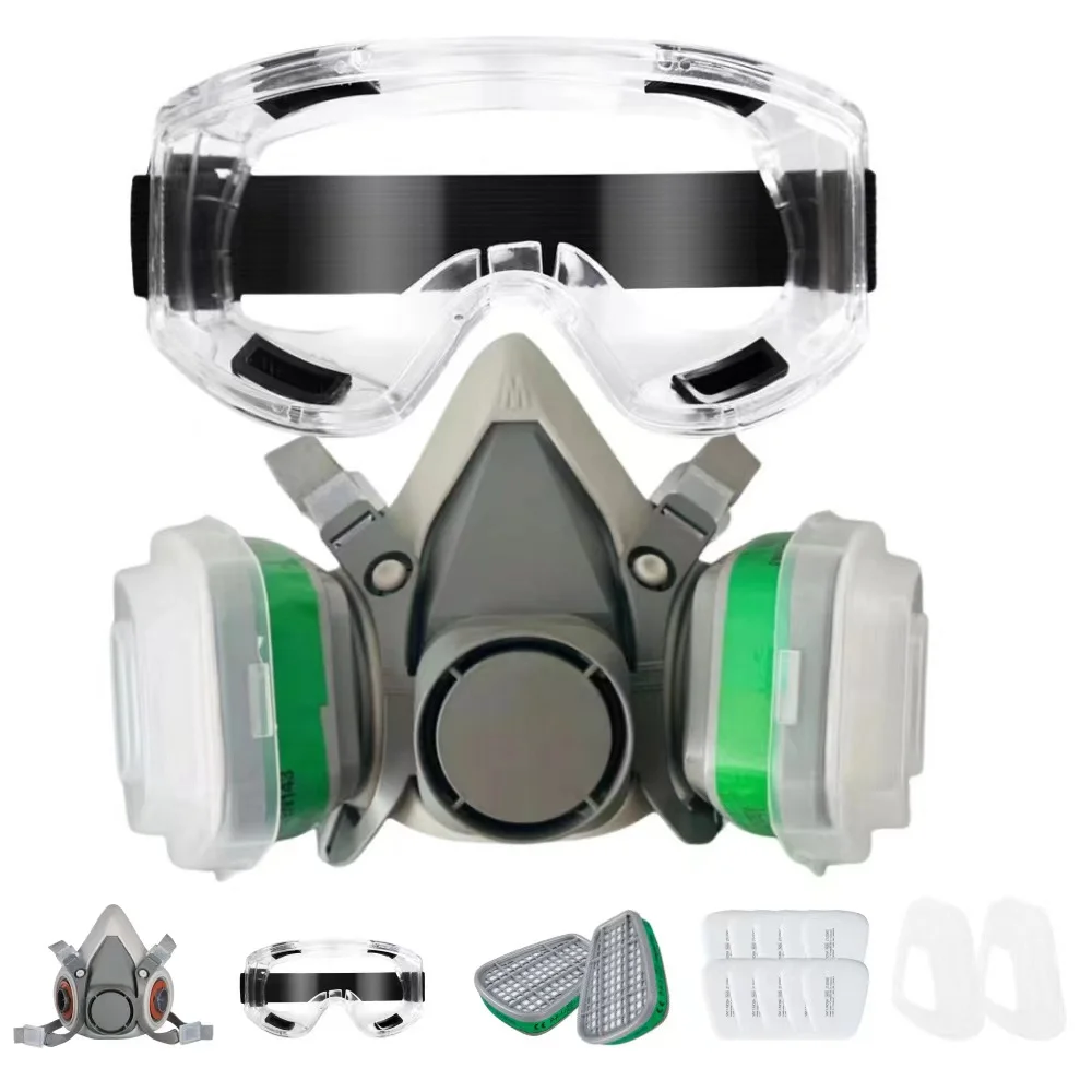 Nuevo Respirador de Gas y polvo 15 en 1/16 en 1, máscara de media cara para pintar, pulverizar Vapor orgánico, filtro de Gas químico, seguridad en el trabajo - imagen 3