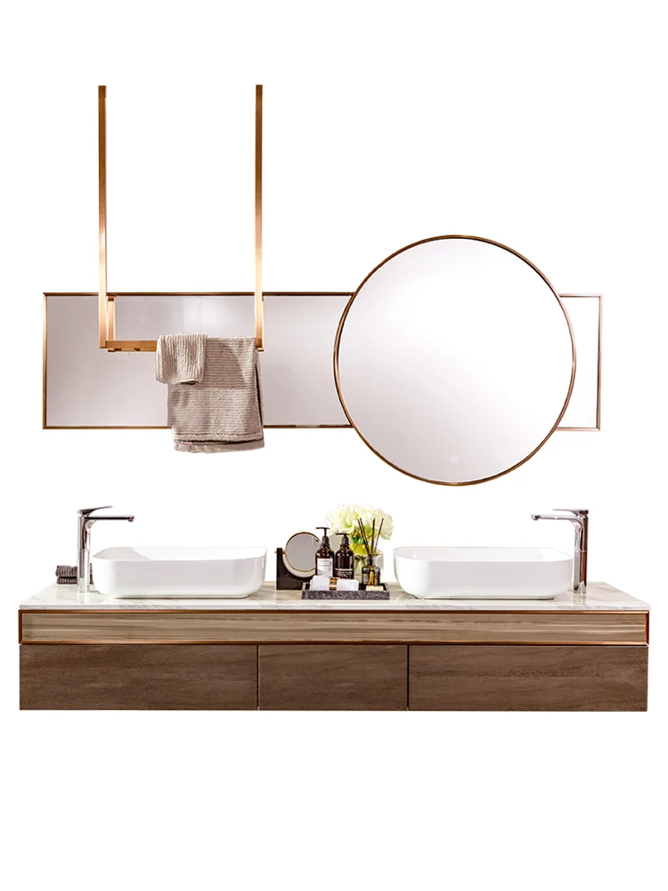 Armario de baño con placa de roca moderna de lujo ligero, combinación de baño, unidad grande, doble persona - imagen 5