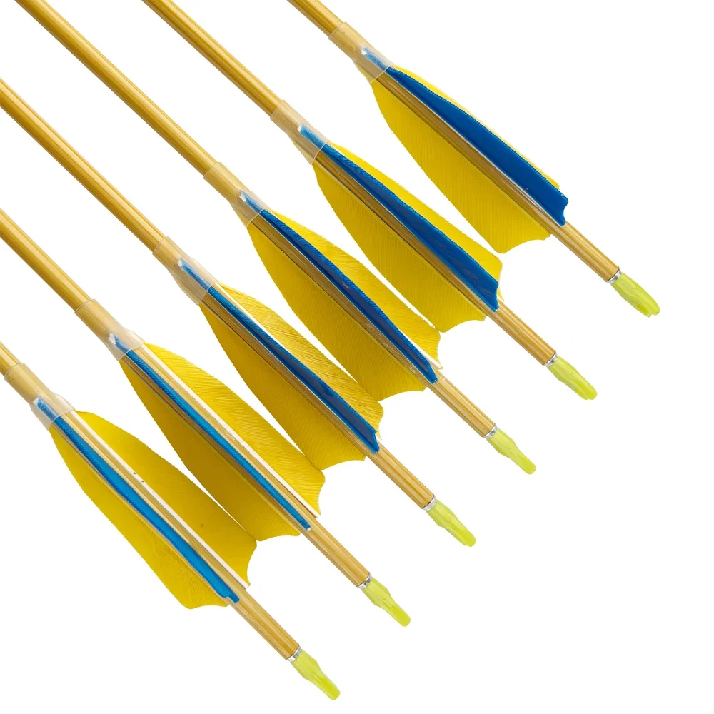 6 uds Linkboy tiro con arco flechas de carbono ID4.2mm piel de bambú columna vertebral 900 arco recurvo arco largo accesorios de caza tiro - imagen 4