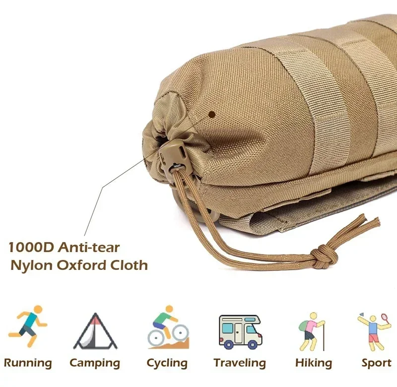 Bolsa táctica MOLLE para botella de agua compacta, ideal mochila - imagen 5