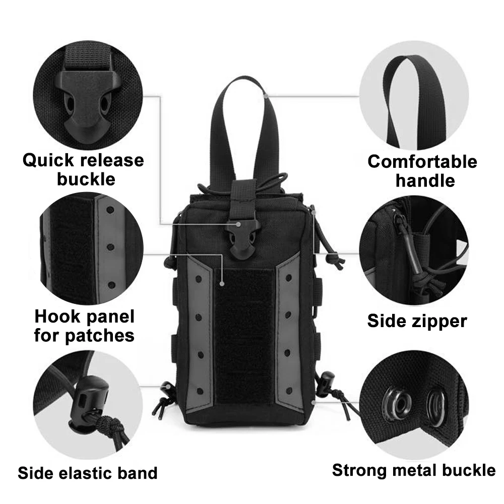 Bolsa táctica para botella de agua, bolsas de agua Molle, organizador de dispositivos de utilidad, soporte para teléfono para senderismo, Camping, viajes deportivos al aire libre - imagen 3