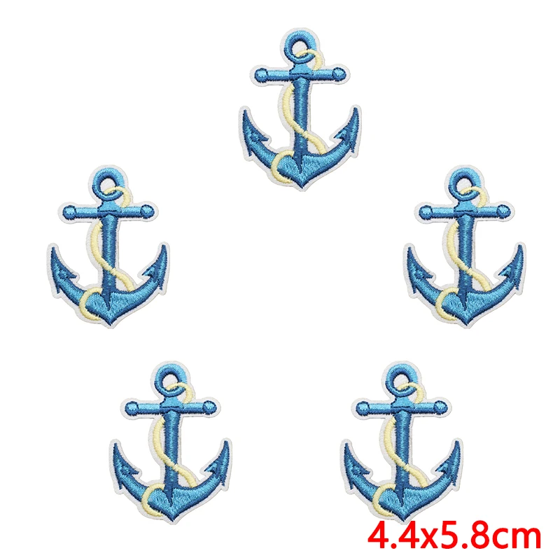 10 unids/lote guardar nuestros océanos parches para planchar para ropa parches termoadhesivos para ropa parche bordado de faro ballena DIY - imagen 3