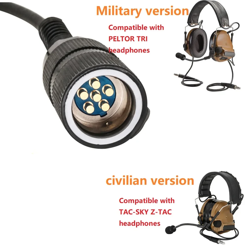 Auriculares tácticos militares Airsoft adaptador de auriculares U94 V2 PTT 6 pines U94 Ptt para PRC 152 152A PRC 148 Walkie Talkie modelo simulado - imagen 5