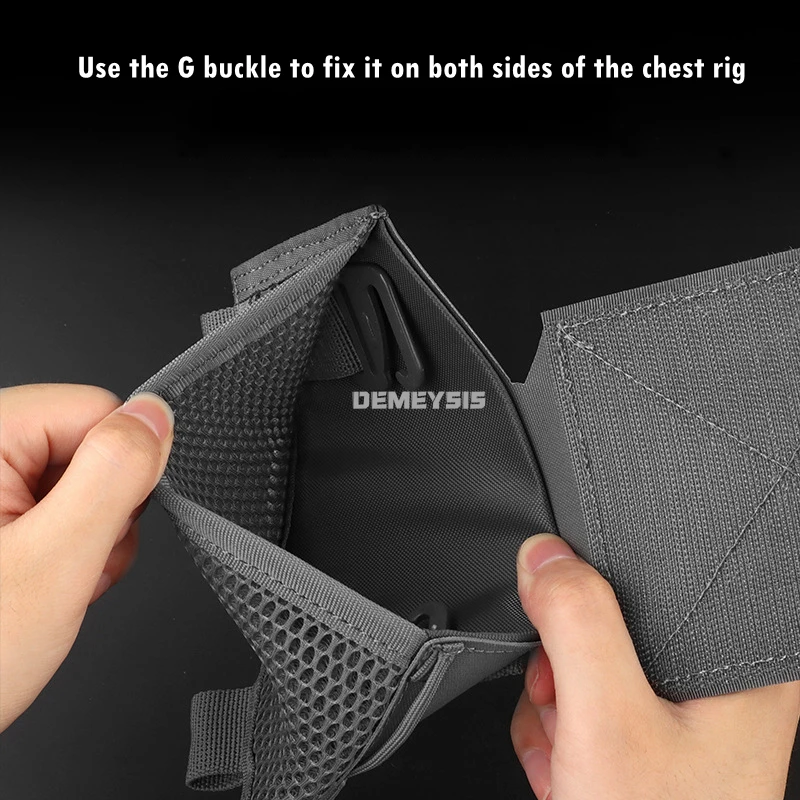 Chalecos de caza, bolsa lateral, soporte para Radios, bolsa para revistas, chaleco CS táctico para exteriores, aparejo de pecho, bolsas laterales de Panel expansor, 2 uds. - imagen 5