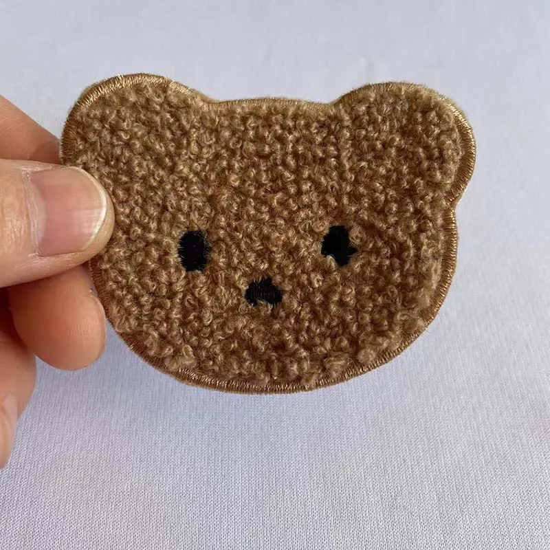 Parche de chenilla de oso de peluche de dibujos animados, 5 uds., bordado de costura, apliques, insignia para coser, parches DIY para ropa de niños, sombreros, mochila - imagen 3