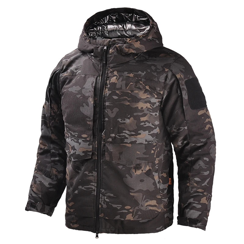 Chaquetas reflectantes de calor para invierno, cortavientos térmico, chaqueta táctica, abrigo de invierno con capucha para hombre, chaqueta de senderismo, Parka de combate, calidez - imagen 2