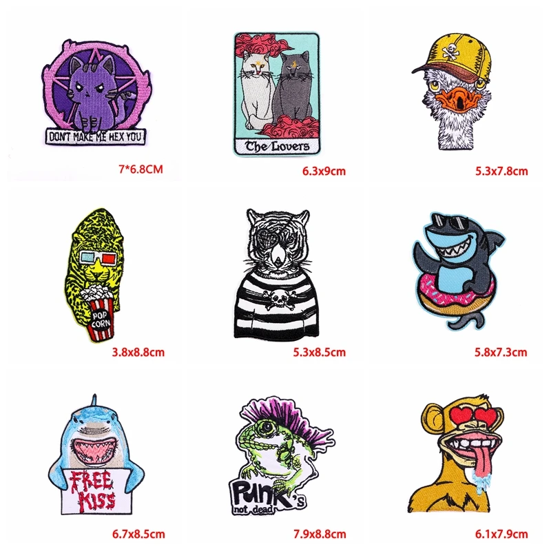 10 Uds. Parches bordados de oso, dinosaurio, Rana, leopardo, chaquetas DIY, parche para coser, parches para planchar para ropa, parche de animales de dibujos animados - imagen 3