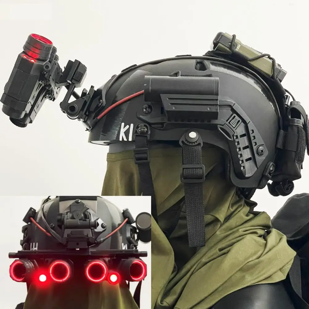 Casco táctico brillante dispositivo de visión nocturna de seis ojos cosplay COD 19 equipo - imagen 3