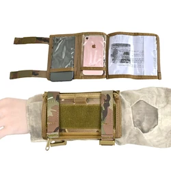 Funda táctica de brazo extensible con bolsillo para mapa y teléfono